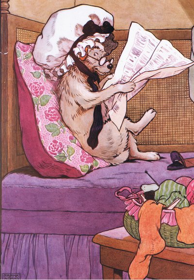Ella fue al zapatero, a comprarle unos zapatos, cuando regresó, él estaba leyendo las noticias de Frank Adams